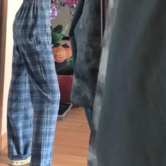 Brandy Melville blue plaid pants - Picture 2 of 6